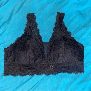XL DD Aerie Eyelash Lace Plunge Bralette